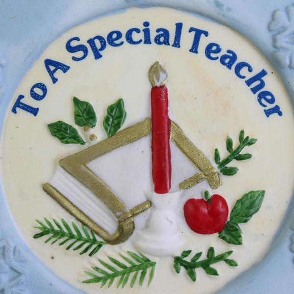 VTG Russ Berrie Christmas Keepsakes Ornament To A Special Teacher 3"
