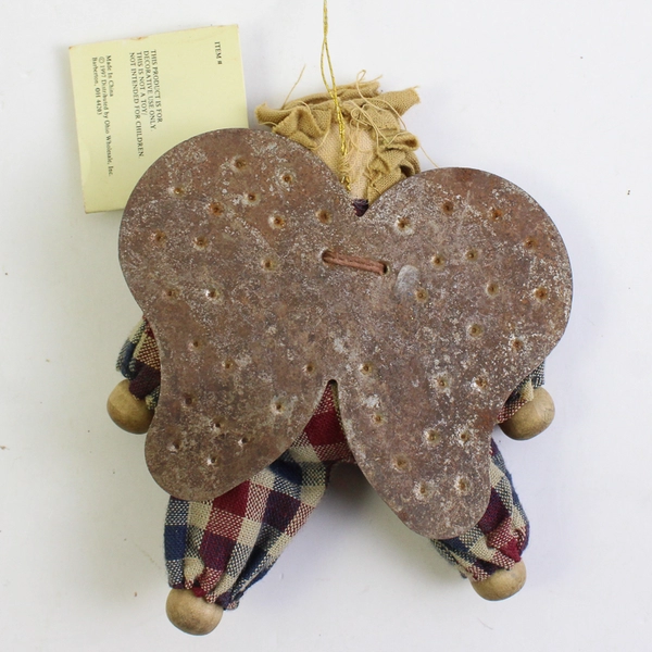 Vintage 1997 Ragdoll Angel Rustic Country Christmas Ornament 4"