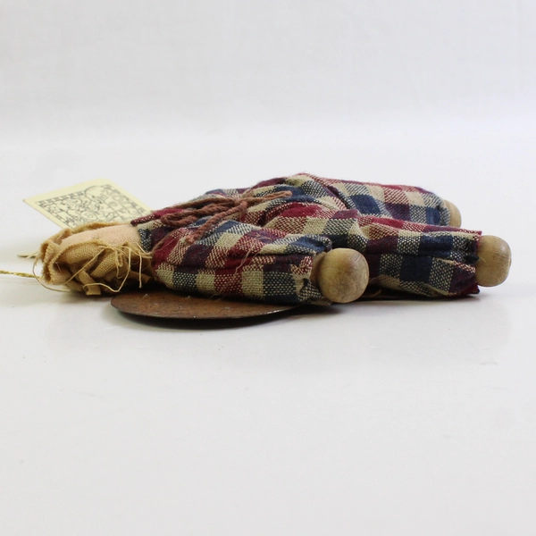 Vintage 1997 Ragdoll Angel Rustic Country Christmas Ornament 4"