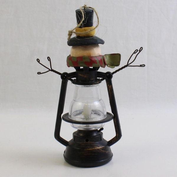 Light Up Snowman Lantern Christmas Ornament 5.5" UNTESTED