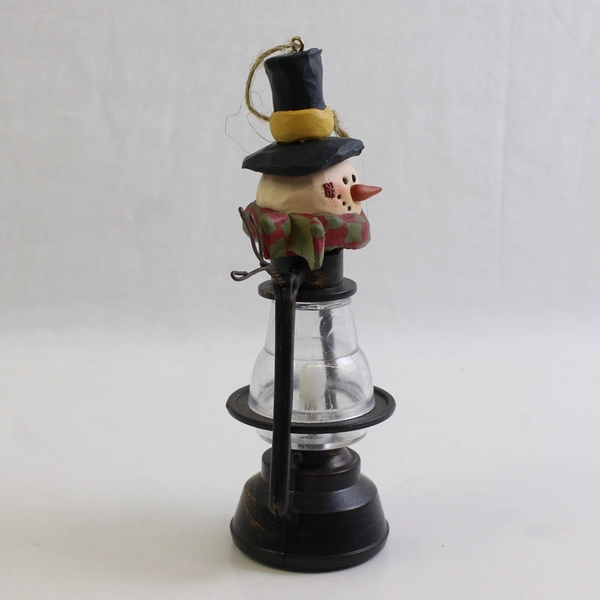 Light Up Snowman Lantern Christmas Ornament 5.5" UNTESTED