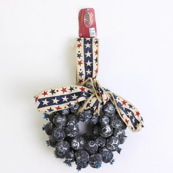 Lot of 2 Santa's Workbench Trim-A-Tree Wreath Ornaments Americana 4"