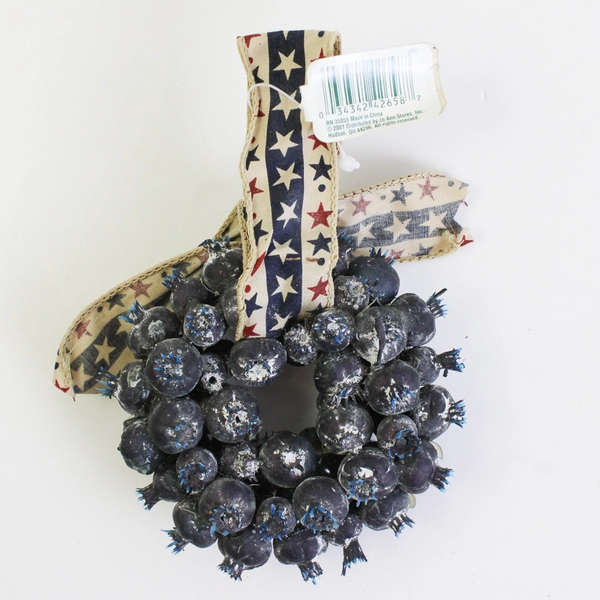 Lot of 2 Santa's Workbench Trim-A-Tree Wreath Ornaments Americana 4"