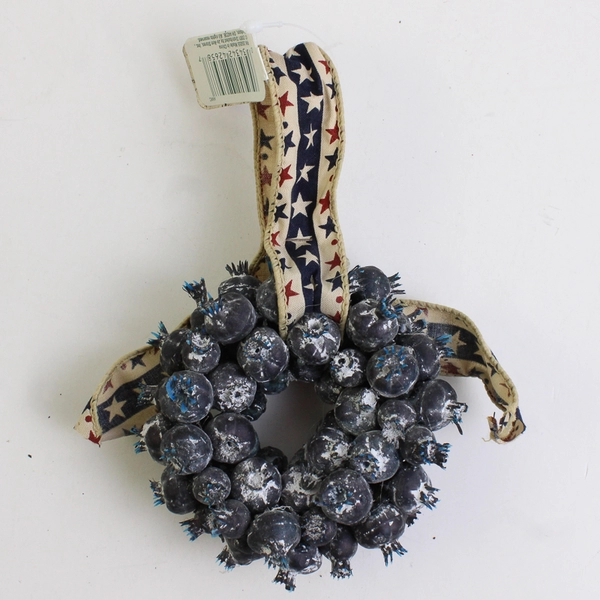 Lot of 2 Santa's Workbench Trim-A-Tree Wreath Ornaments Americana 4"