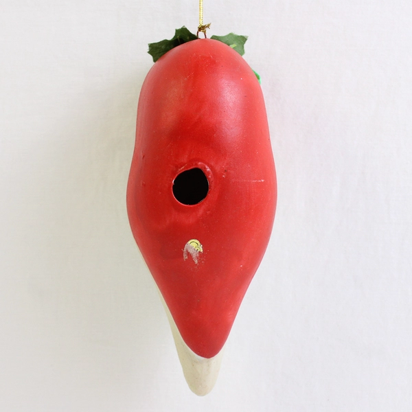 Vintage Ceramic Santa Head Christmas Ornament 5.5"