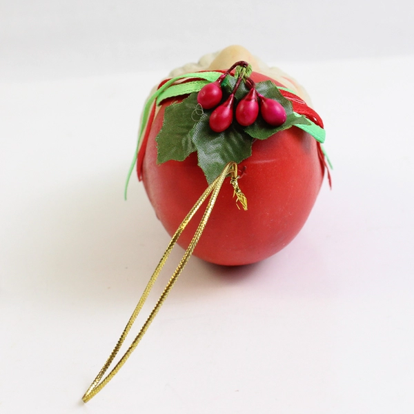 Vintage Ceramic Santa Head Christmas Ornament 5.5"