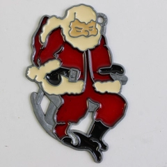 Stained Glass Sleepy Santa Claus Christmas Ornament Suncatcher 3.5"