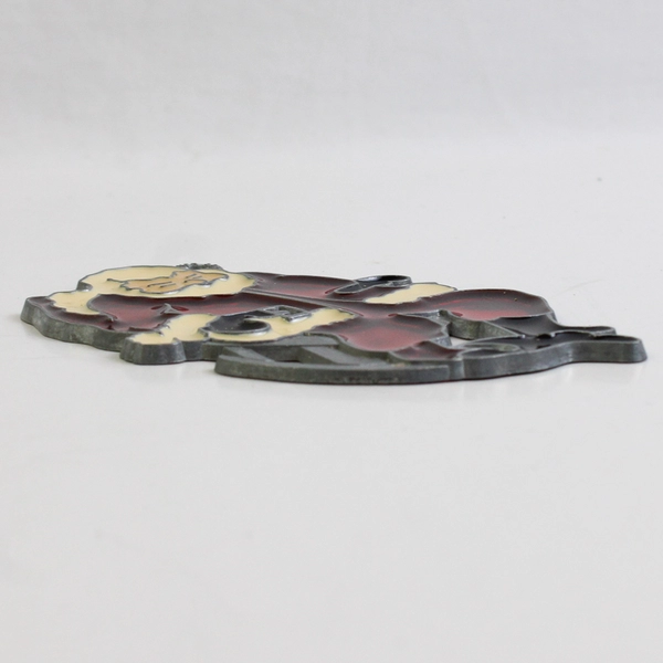 Stained Glass Sleepy Santa Claus Christmas Ornament Suncatcher 3.5"