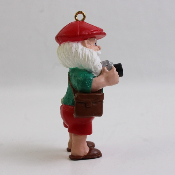 Vintage 1989 Hallmark Camera Claus Christmas Ornament 2 1/4"