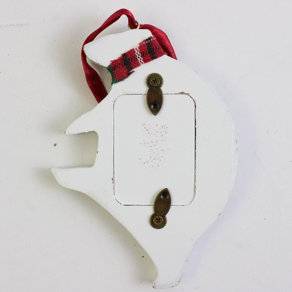 Lot of 2 Picture Frame Christmas Ornaments Polar Bear and Penguin