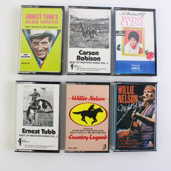 Lot of 6 Multiple Artists Country Music Cassette Tapes
