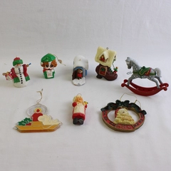 Lot of 8 Vintage Hallmark Christmas Hanging Ornaments