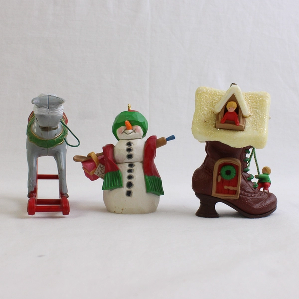 Lot of 8 Vintage Hallmark Christmas Hanging Ornaments