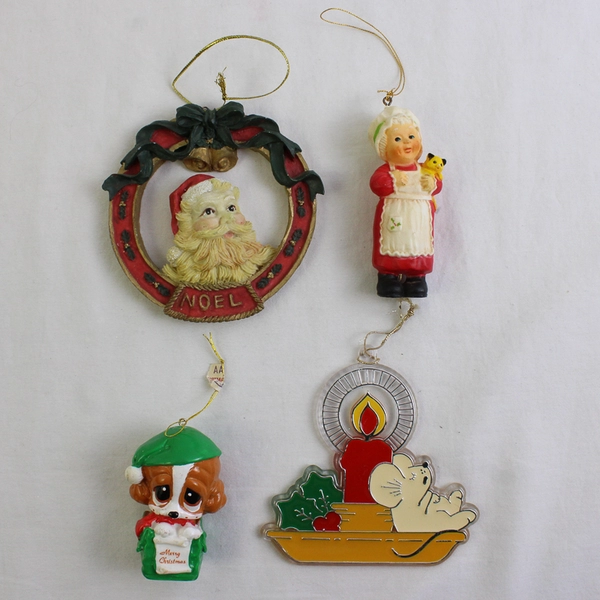 Lot of 8 Vintage Hallmark Christmas Hanging Ornaments