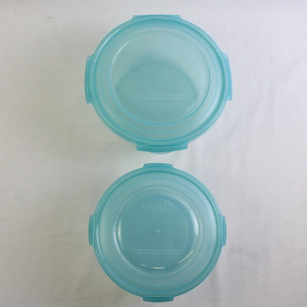 Lot of 2 Lock & Lock 1.4L and 2.1L Blue Plastic Food Container Bowls