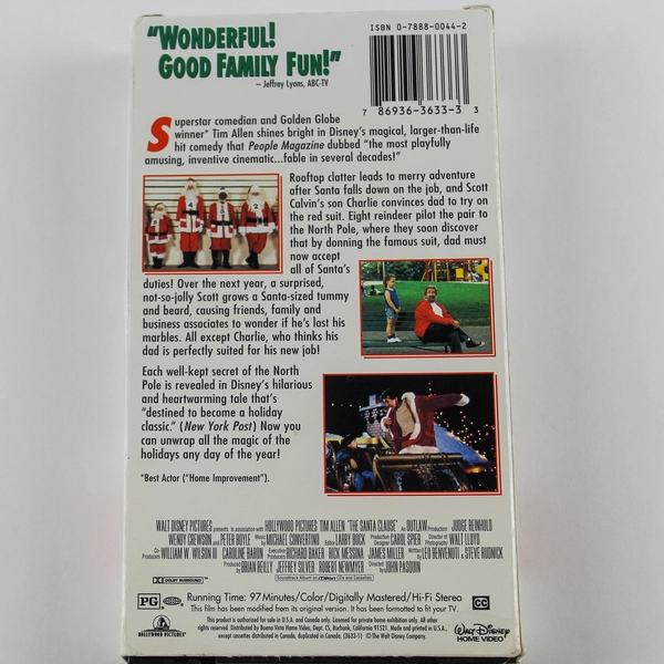Disney's The Santa Clause VHS Movie 1998 Tim Allen Judge Reinhold