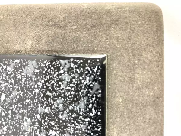 Black Ceramic Tile Trivet with Resin Frame 8.25" Square Kitchen Decor Pre-owned