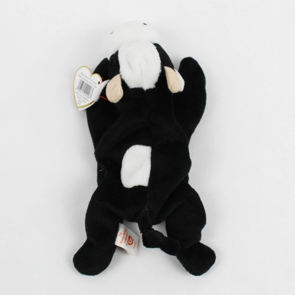 TY Beanie Baby Daisy 1993 Black/White Cow With Ear Tag Error 1994 Push Doll Toy