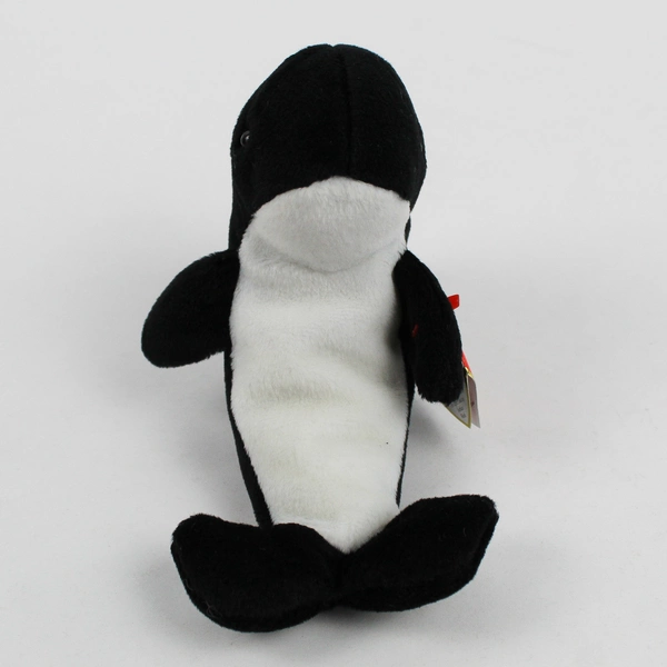 Ty Beanie Babies Waves 1996 Black/White Orca Whale With Tag Plush Toy