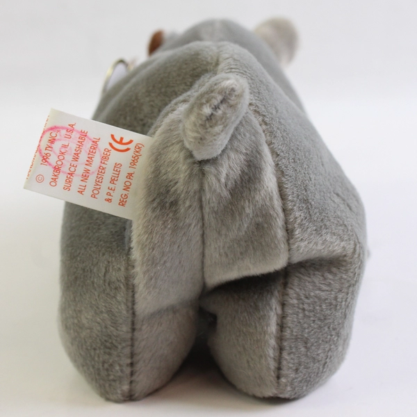 TY Beanie Babies Spike 1996 Gray Rhino With Tag Plush Toy