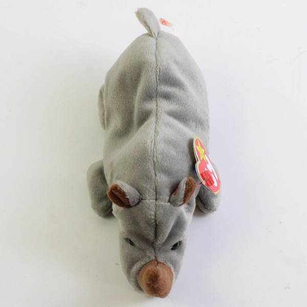 TY Beanie Babies Spike 1996 Gray Rhino With Tag Plush Toy