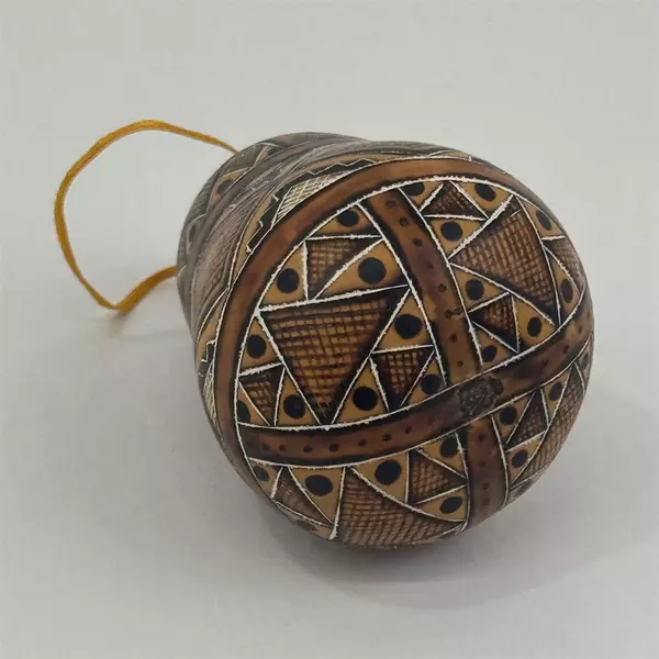 Small Ukrainian Pysanky Hand Painted Gourd