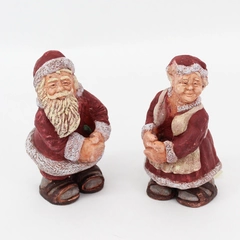 1994 Cobblestone Collection Santa Series Santa & Mrs. Claus Taper Candle Holders