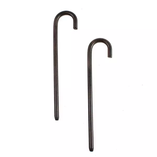 Set of 2 8" J-Bolts 0.15" Shank 0.25" Head Used Hardware Fasteners