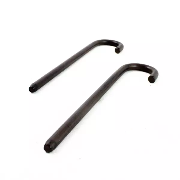 Set of 2 8" J-Bolts 0.15" Shank 0.25" Head Used Hardware Fasteners