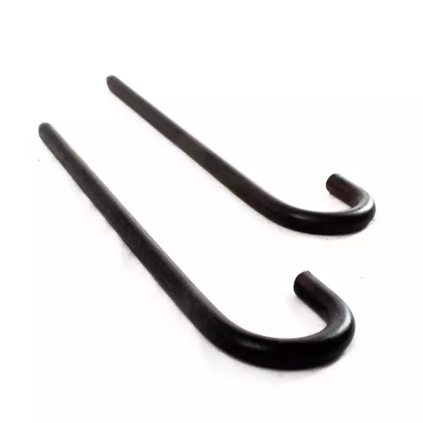 Set of 2 8" J-Bolts 0.15" Shank 0.25" Head Used Hardware Fasteners