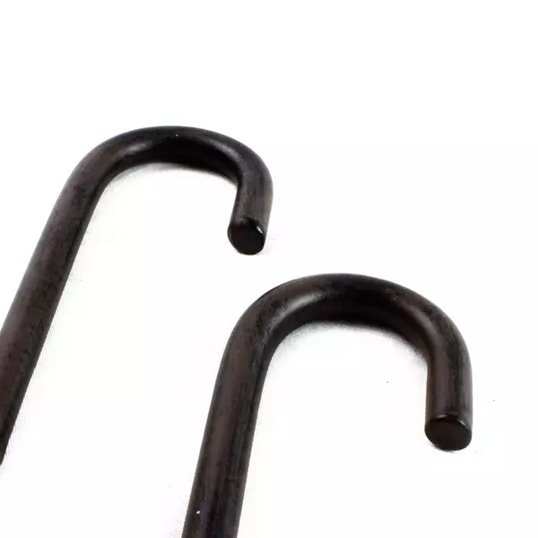 Set of 2 8" J-Bolts 0.15" Shank 0.25" Head Used Hardware Fasteners