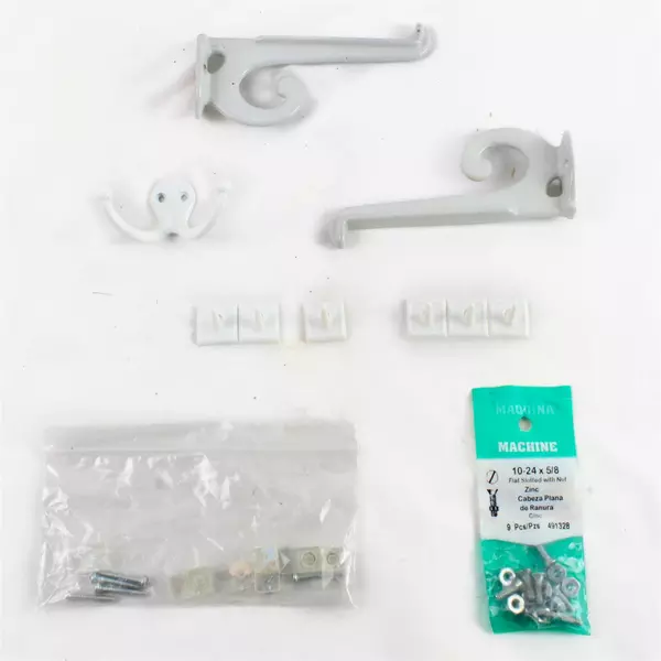 Lot of Various Hangers 2 Shelf Brackets + 1 Coat/Towel Hook Screws Incl