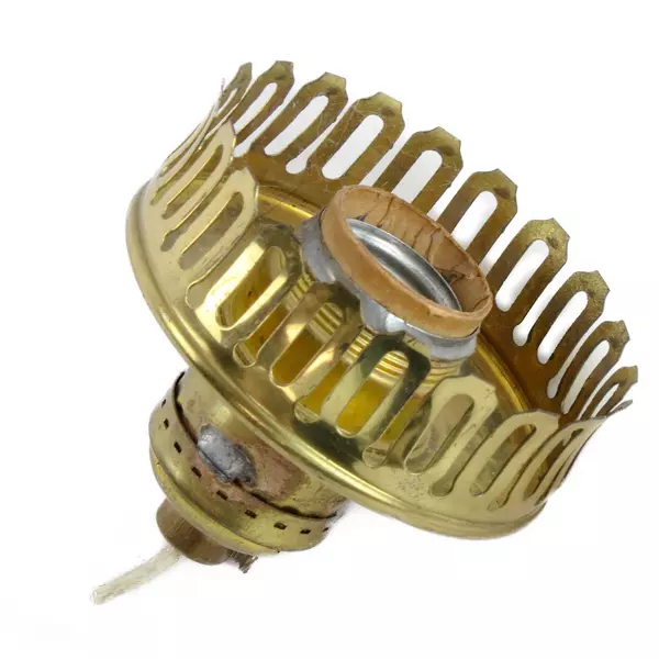 Vintage Brass Lamp Burner 3.25" Solid Metal Patina Untested