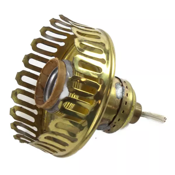 Vintage Brass Lamp Burner 3.25" Solid Metal Patina Untested