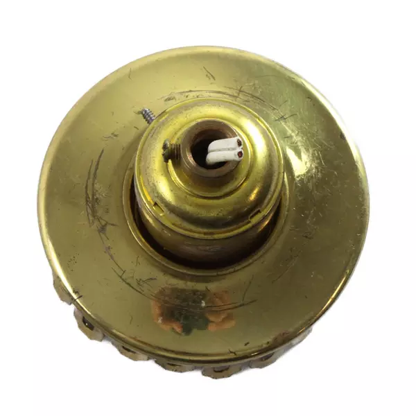 Vintage Brass Lamp Burner 3.25" Solid Metal Patina Untested