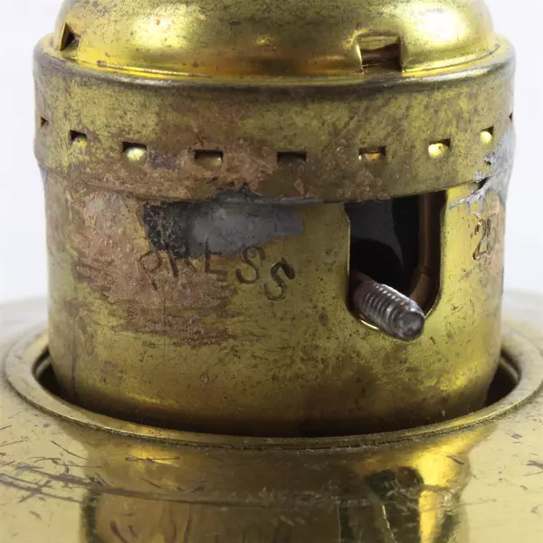 Vintage Brass Lamp Burner 3.25" Solid Metal Patina Untested