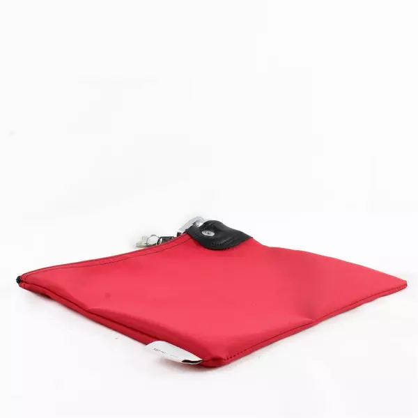 Red Locking Medication Bag with Keys Vinyl 8.5x10