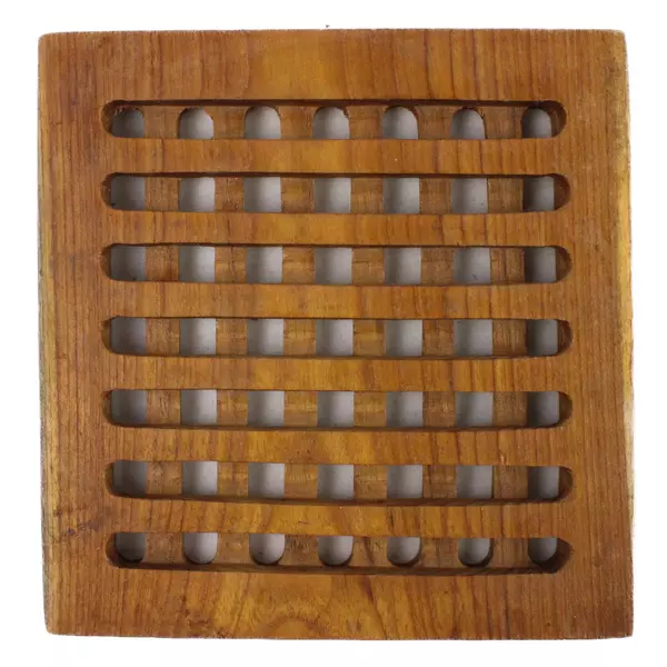 Vintage Teak Trivets Hot Pads Made in Thailand Set of 2 7.75" Wood