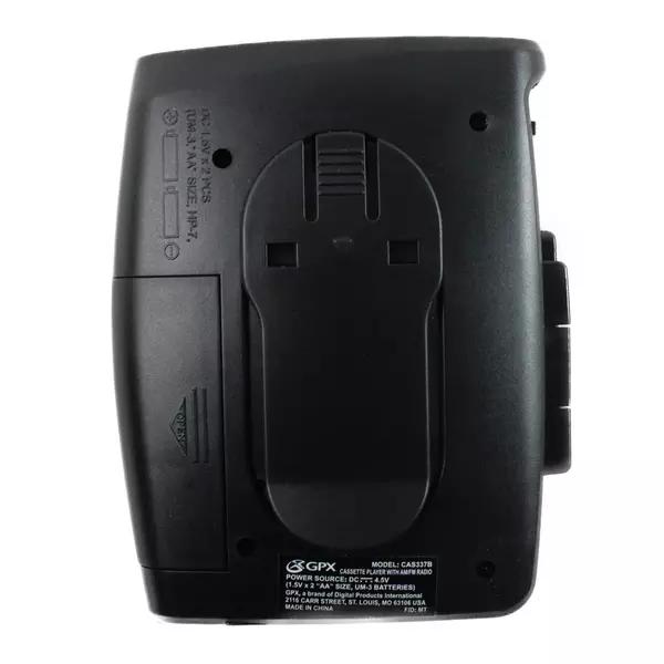 GPX Cassette Player with AM/FM Radio, Model# CAS337B, Black/Red