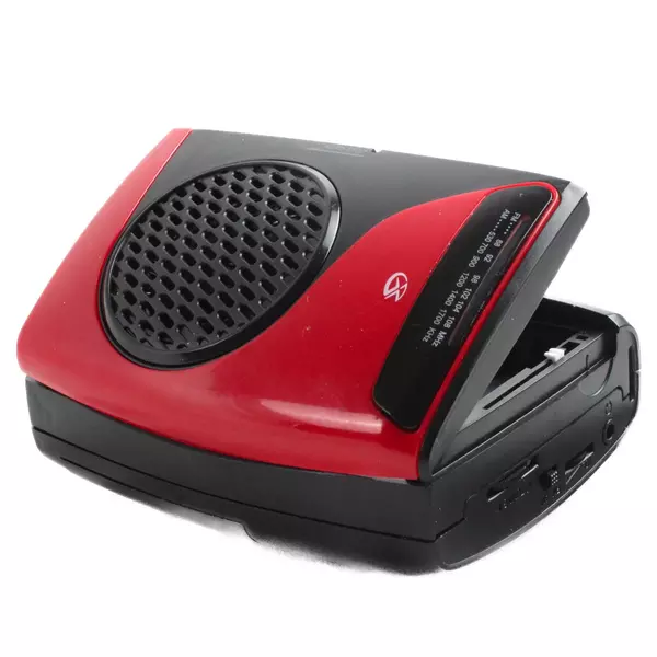 GPX Cassette Player with AM/FM Radio, Model# CAS337B, Black/Red