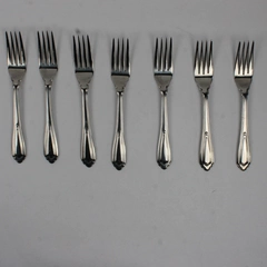 Lot of 7 Wallace Silver Montre Pattern Salad Forks 18/10 Stainless 7.25" Good