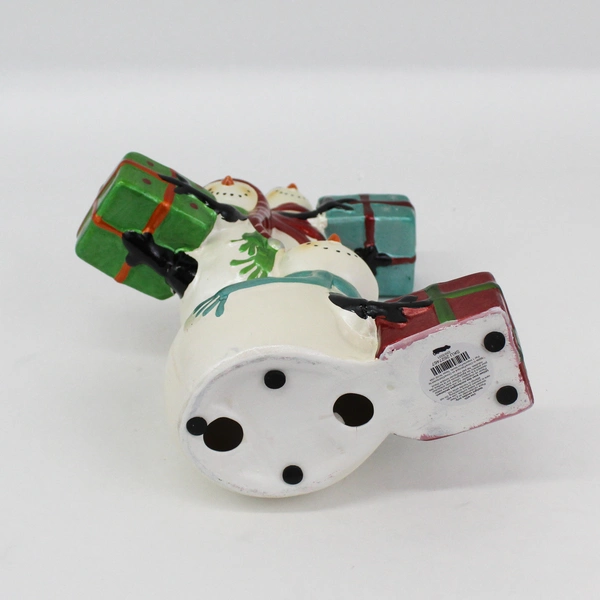 Pier 1 Snowman Trio Triple Tea Light Candle Holder