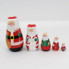 Vintage Oriental Trading Co. 5 Piece Santa Wooden Nesting Doll Set