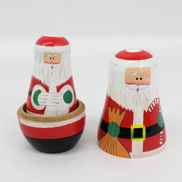 Vintage Oriental Trading Co. 5 Piece Santa Wooden Nesting Doll Set