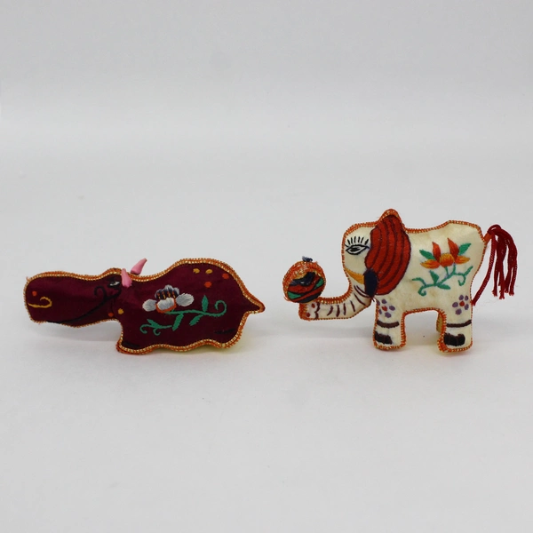Lot of 9 vintage Silk Animal Christmas Ornaments From China