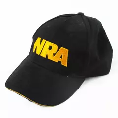 NRA Black Cotton Baseball Cap Adjustable Hat Embroidered Logo USA Flag