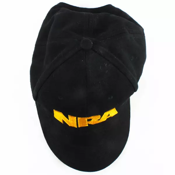 NRA Black Cotton Baseball Cap Adjustable Hat Embroidered Logo USA Flag