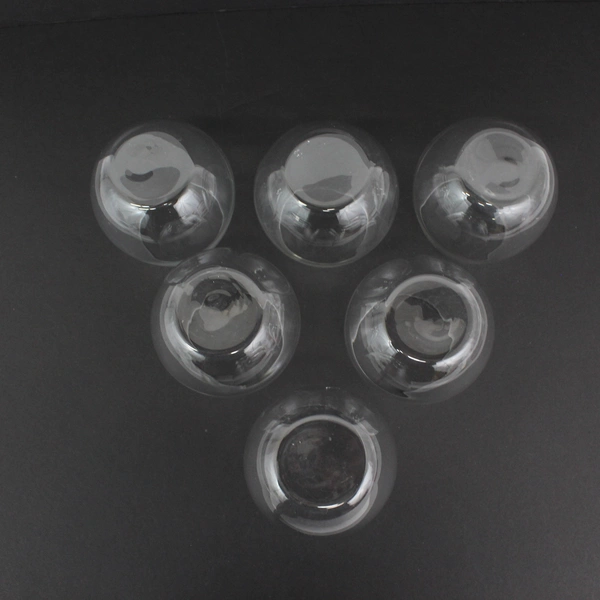 Set Of 6 Clear Stemless Wine Drinking Glasses 4 Inch