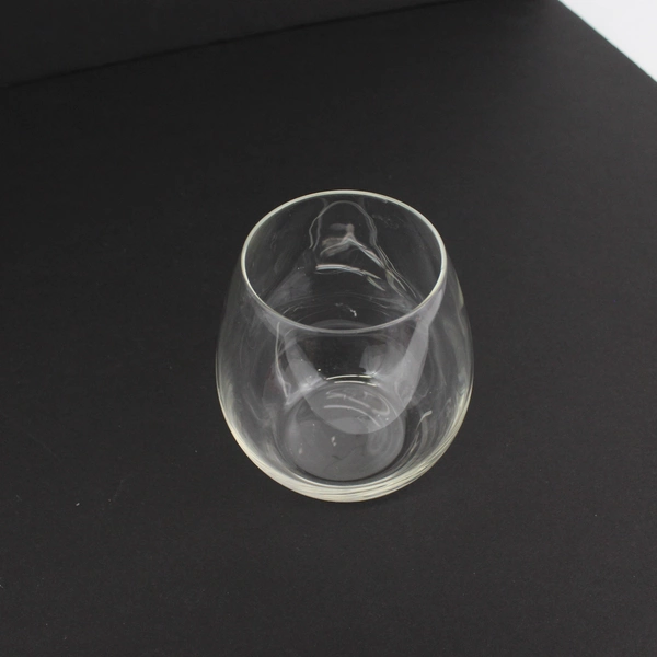 Set Of 6 Clear Stemless Wine Drinking Glasses 4 Inch