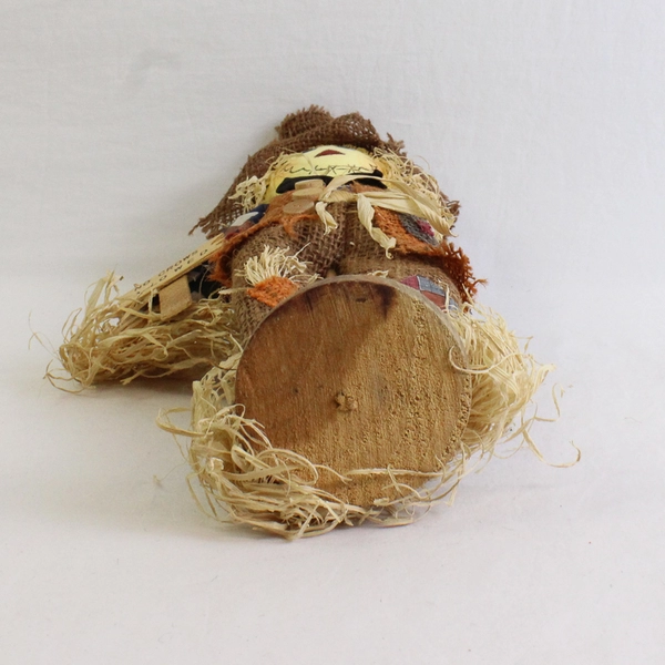 Vintage Autumn Halloween Thanksgiving Scarecrow Doll On Base 15"